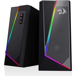 RGB Desktop Speakers, 2.0 Channel PC Computer Stereo Speaker with 6 Colorful LED